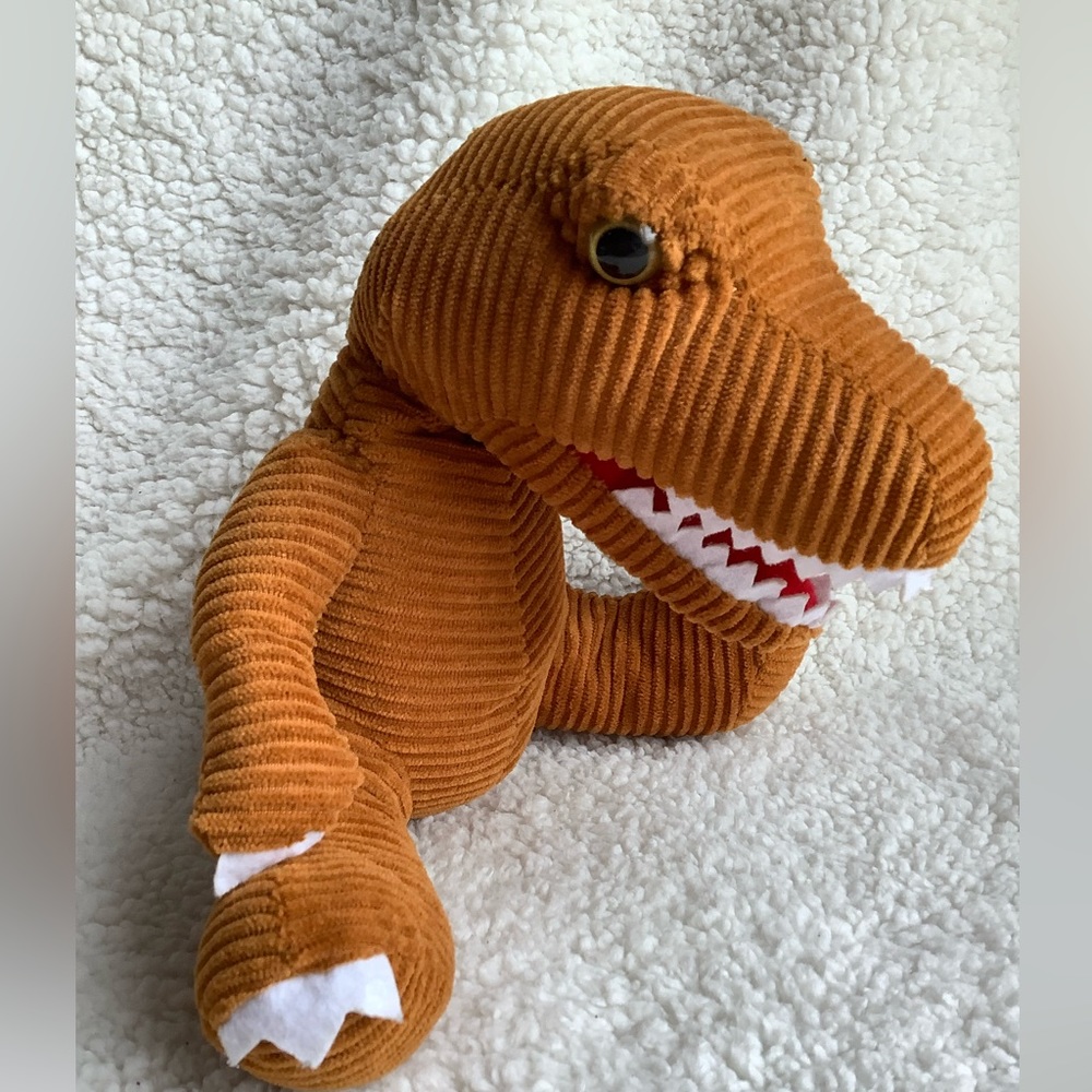 Naturally Kids 2022 Corduroy Brown T-Rex Dinosaur Plush Stuffed Animal Toy